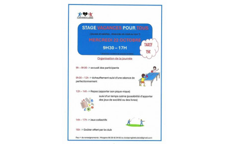 Stage vacances